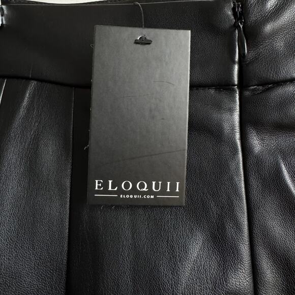 NWT ELOQUII Mixed Media Black & White Pleated Midi Skirt - Picture 4 of 8